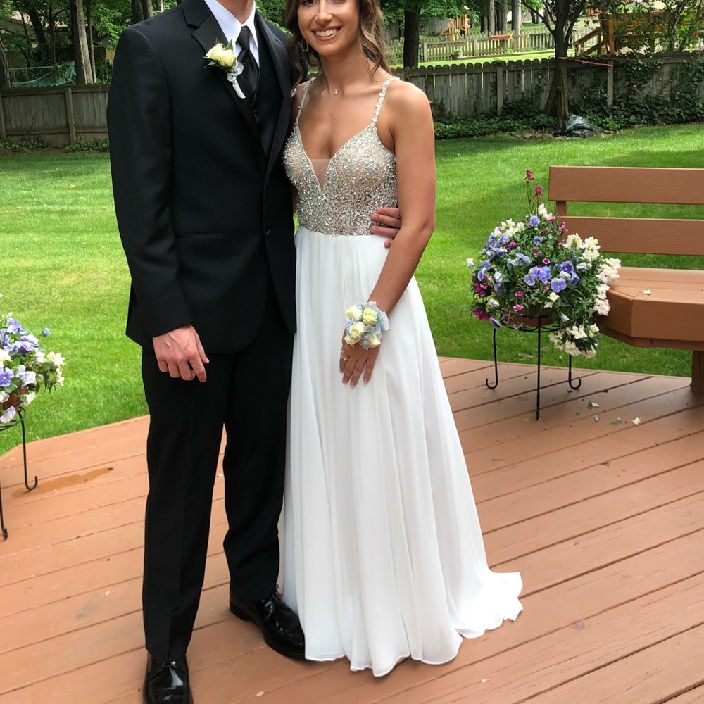 White Jovani Prom Dress